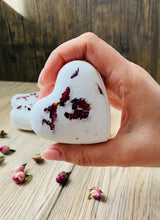 Load image into Gallery viewer, Organic  Rose Heart Bath Bomb
